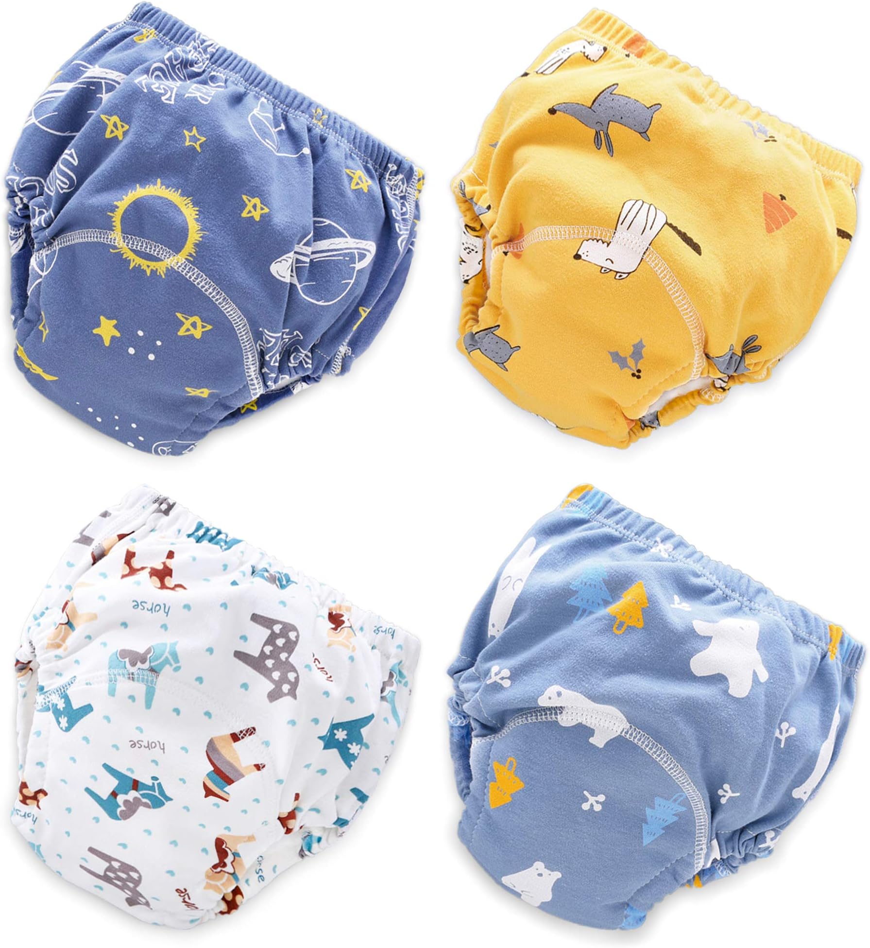 Max Shape 6 Pack Cotton Potty Training Pants for Boys, Strong Absorbent Toddler Potty Training Underwear for Baby Boy