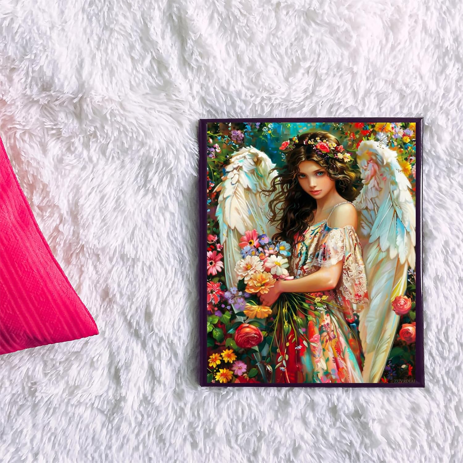 ZUVRDIAI Angel Paint by Numbers Kit for Adults Beginner Beautiful Color Wings Angel Digital Oil Painting Canvas Religion Painting by Number Set for Gifts Wall Decor 16x20 Inch, Unframed