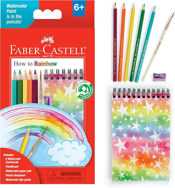 How to Rainbow Watercolor Pencils Set - Kids Painting Kits, Art Kit for Kids 6-8+