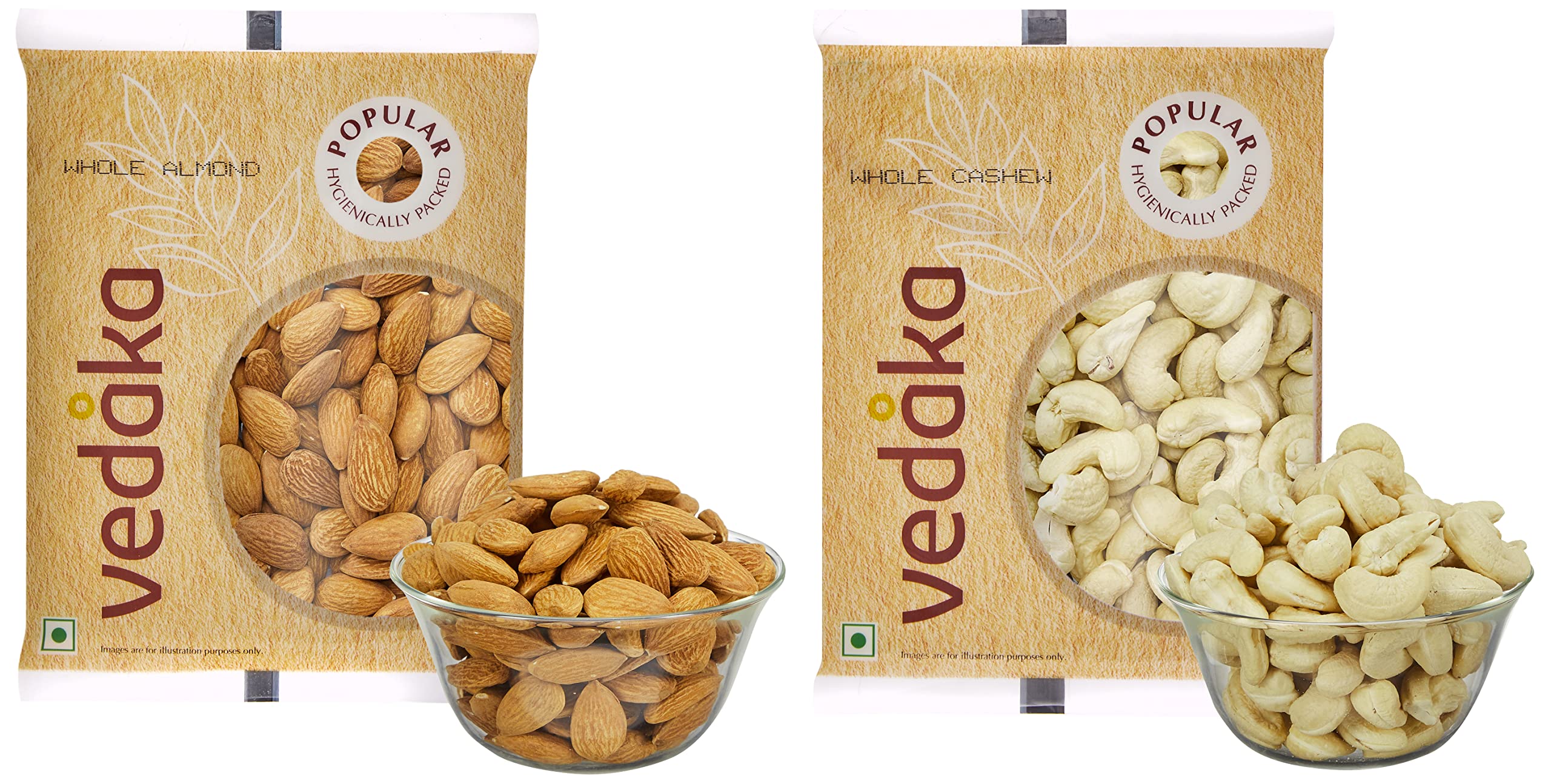 Amazon Brand - Vedaka Dry Fruits Combo | 400 Gram | 200 Gram Each - Premium Almonds And Cashews (B0BVVRS2N7) Amazon Price History, Amazon Price Tracker