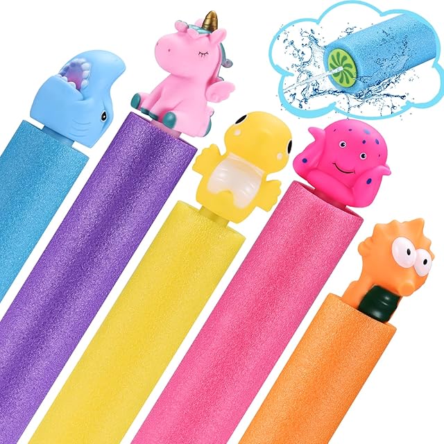 Water Pistols For Kids/Foam Water Gun 5 PCS/Water Squirter Gun/Foam Drawn Water Gun/Water Guns For kids/Outdoor Pool Toys for Kids Boys Girls Adults (Style 2)
