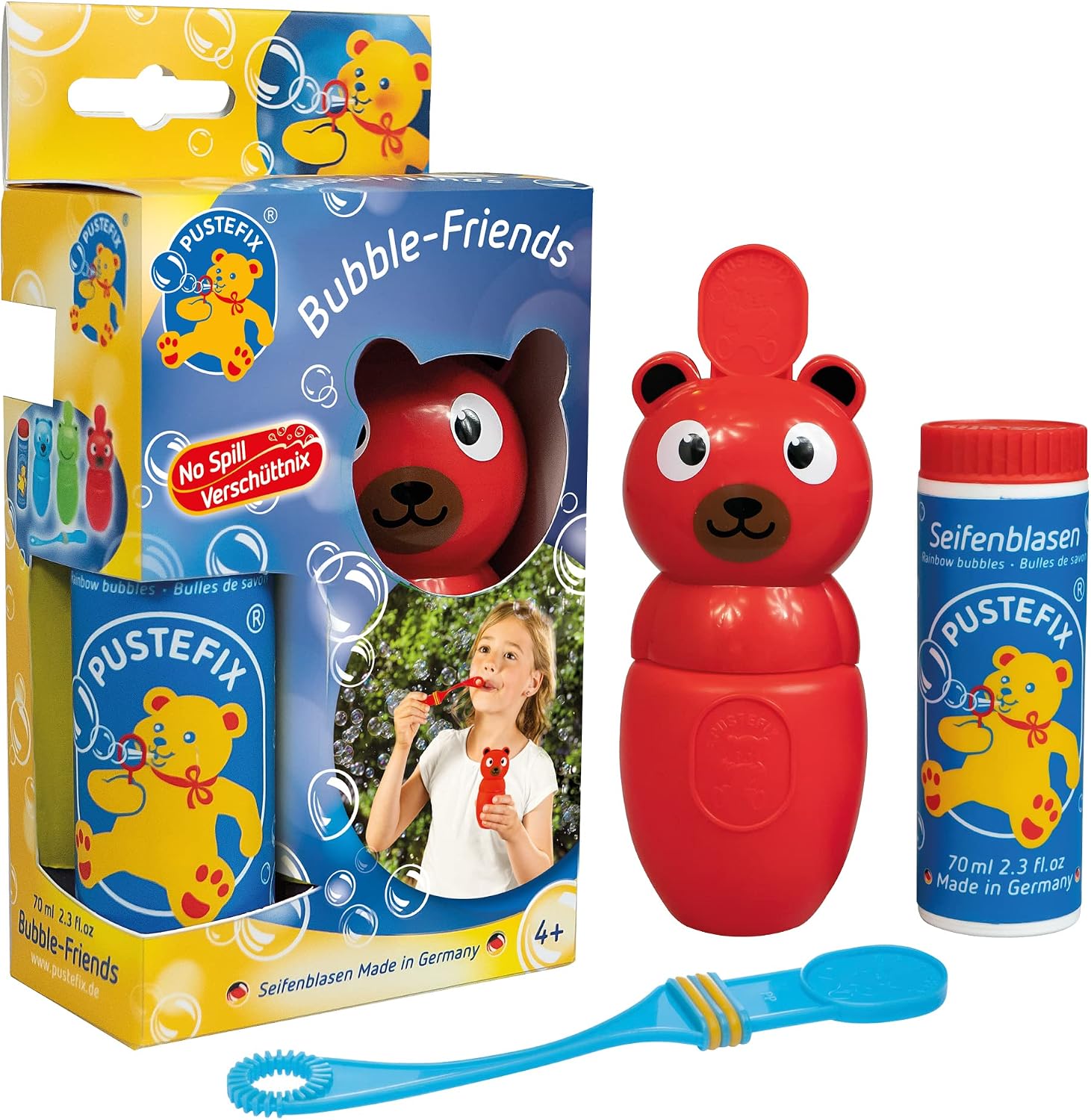 bubbles spielzeug PUSTEFIX Bubble-Friends Bär I 70 ml Seifenblasenwasser I Bubbles Made