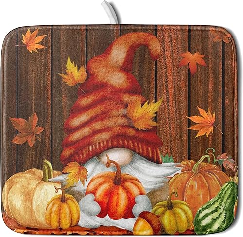 Vista 218 de Daisy On Old - Tapete de secado de platos de madera para encimera de cocina, tapete de secado de madera turquesa de 18 x 24 pulgadas con tapete