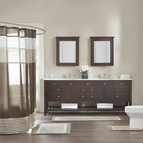 Miniatura 8 de Madison Park Amherst - Alfombras de baño 100 % algodón, ultra suaves, antideslizantes, absorbentes, de secado rápido, 20 x 30 pulgadas, color marrón