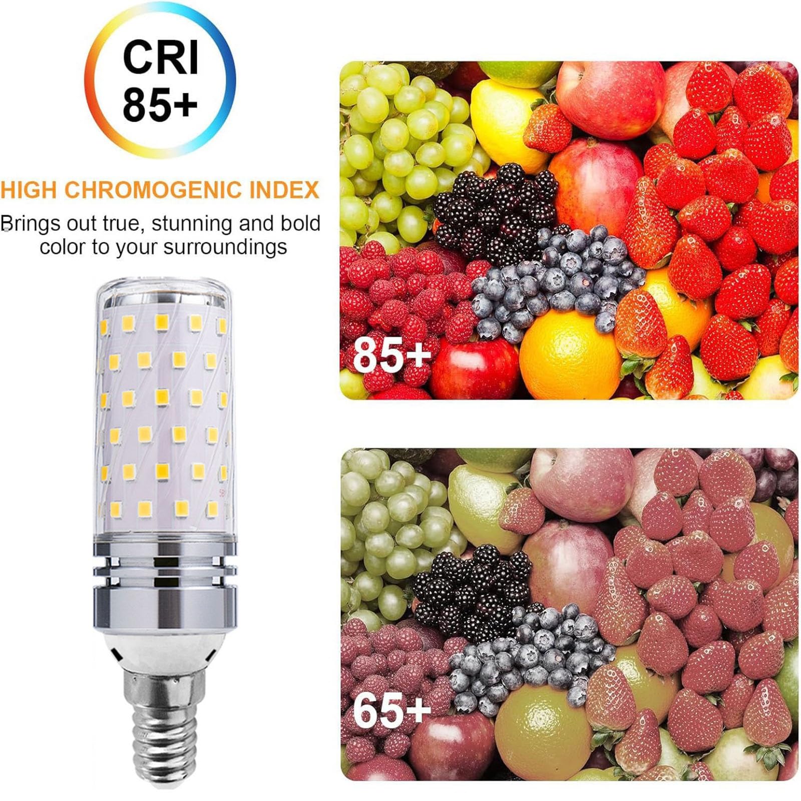 lámparas LED, Bombilla LED E14 de 16 W, 85 V-265 V, equivalente a una bombilla halógena 160, casquillo mazorca, 1600 lm, no regulable, paquete 4(Natural White)
