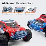Vroomix 1:16 4WD RC Car, Red Remote Control Light Hobby Racing Monster Truck Toy Gift for Kids, 3 Driving Modes, Up to 28 Mph, 35 Mins, 110 Ft Range, Toy Truck for Boys Age 8-12 & Adults