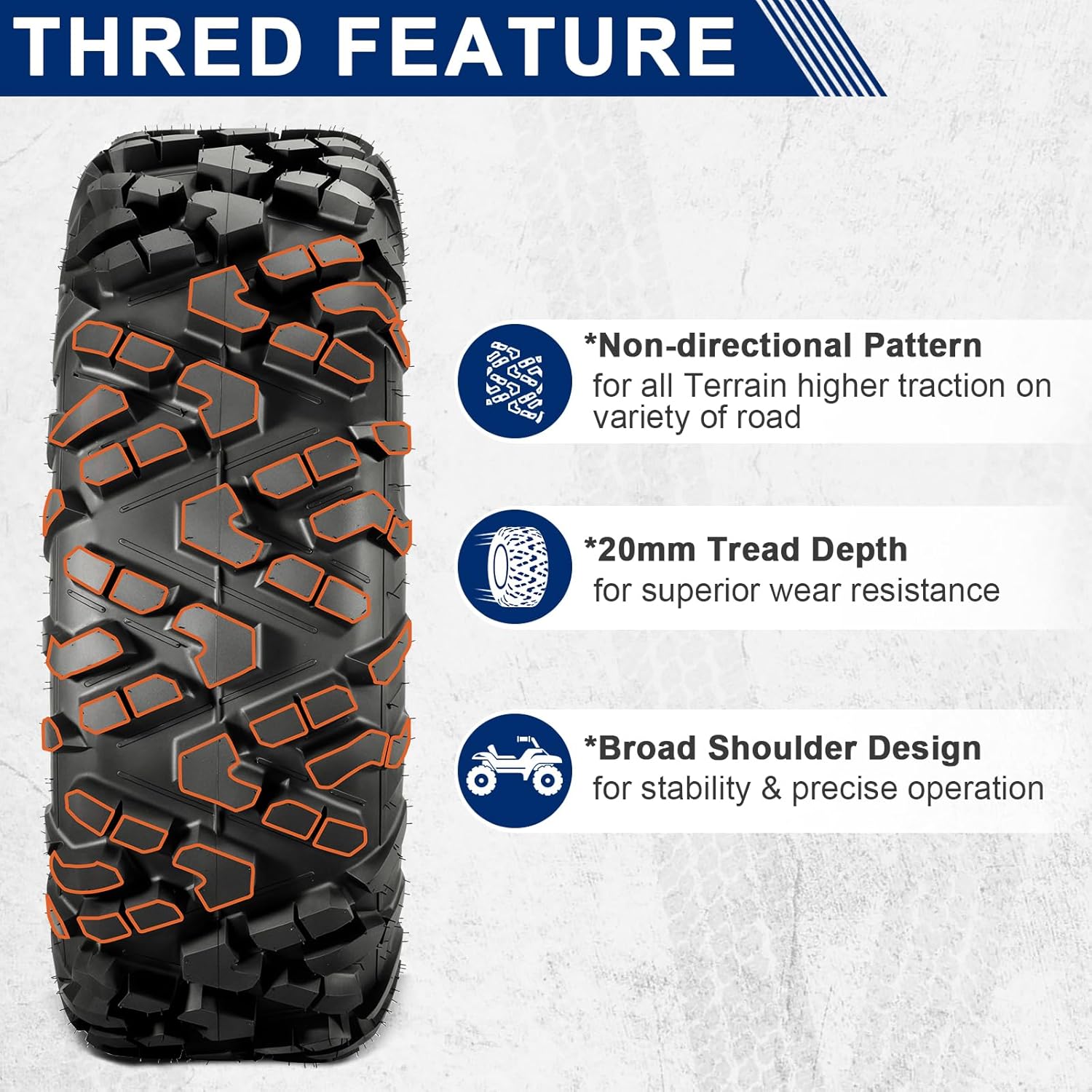MaxAuto AT27x9-14 ATV UTV Tires, 27x9x14 All Terrain Sport ATV Tires for All Trail Tire, 27 9 14 Mud Sand Off-Road Tire, 6PR Tubeless, 2 Pack