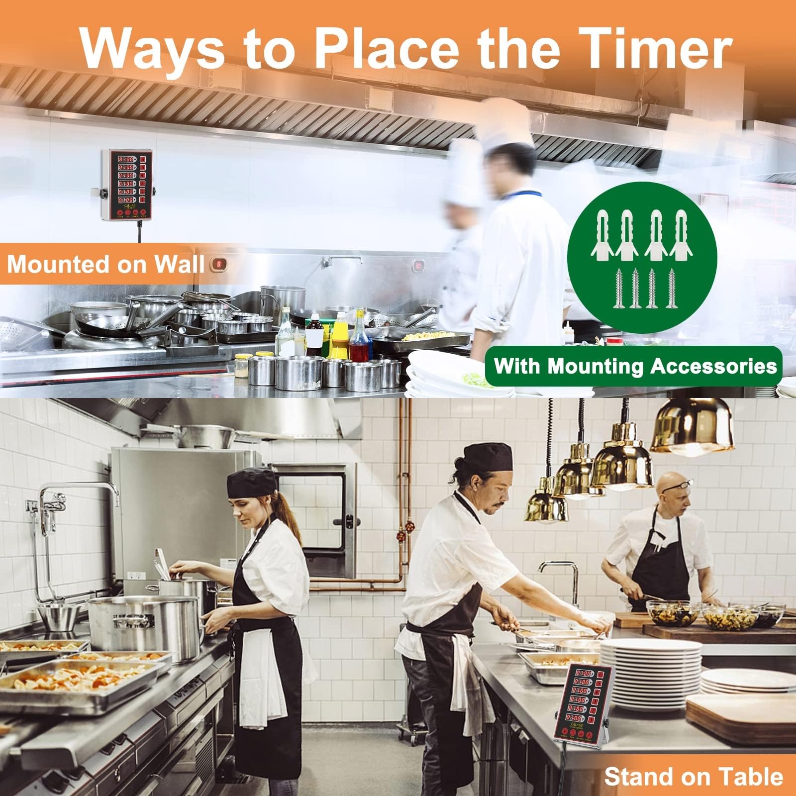 Timer Da Cucina Digitali Commerciali A 6 Canali Per Ristorante, Multipli, Professionali, In Acciaio Inossidabile, Rumorosi E Robusti Per Friggitrici, Cottura, Pizza E Caffè