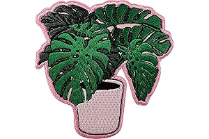 ELLU House Plant Patch: Embroidered Badge for Denim, Jacket, Bag, T-Shirt