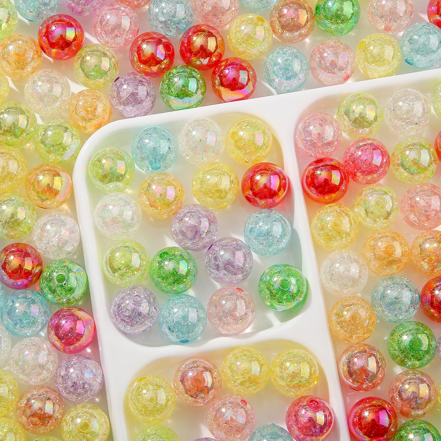 16mm Acrylic Beads 150pcs Crack Beads Candy Color Round Faceted Bead DIY Beading Hairband Bracelets for Pen Bag Chain Jewelry Making(ab Crack) - Image 7