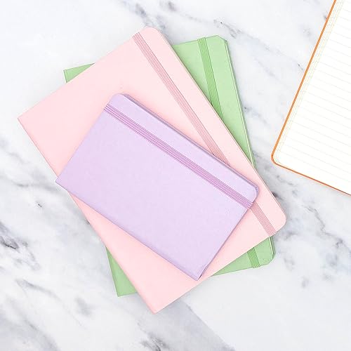 Miniatura 6 de Juego de 2 cuadernos blocs de notas de bolsillo pequeño, pauta universitaria, 3.7 x 5.6 pulgadas, minidiario de tapa dura, papel grueso de 3.5 ozm,