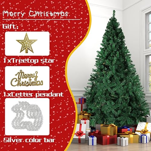 Miniatura 4 de BDL - Árbol de Navidad de alta calidad con bisagras, pino artificial con soporte sólido de metal y 100 decoraciones, listón decorativo