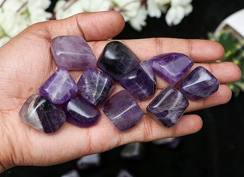 Miniatura 3 de ZAICUS Piedras pulidas de amatista de 1 libra, cristales curativos pulidos, piedras naturales, Feng Shui, equilibrio de chakras, buena suerte,