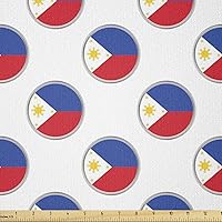 Vista 62 de Ambesonne - Tela de helado por The Yard, deliciosos alimentos fríos de verano en conos estilo Kawaii patrón ilustrado, tela decorativa