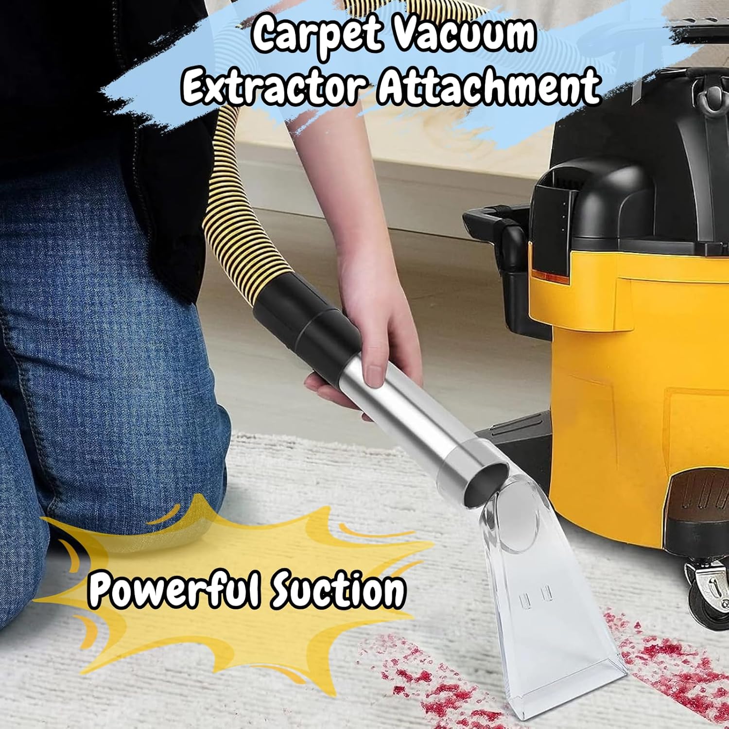 Extractor Head, Upholstery Carpet Furniture Vacuum Extractor Attachment, Stainless Steel Carpet Extractor Attachment, Auto Detailing Extractor, Extractor Wand