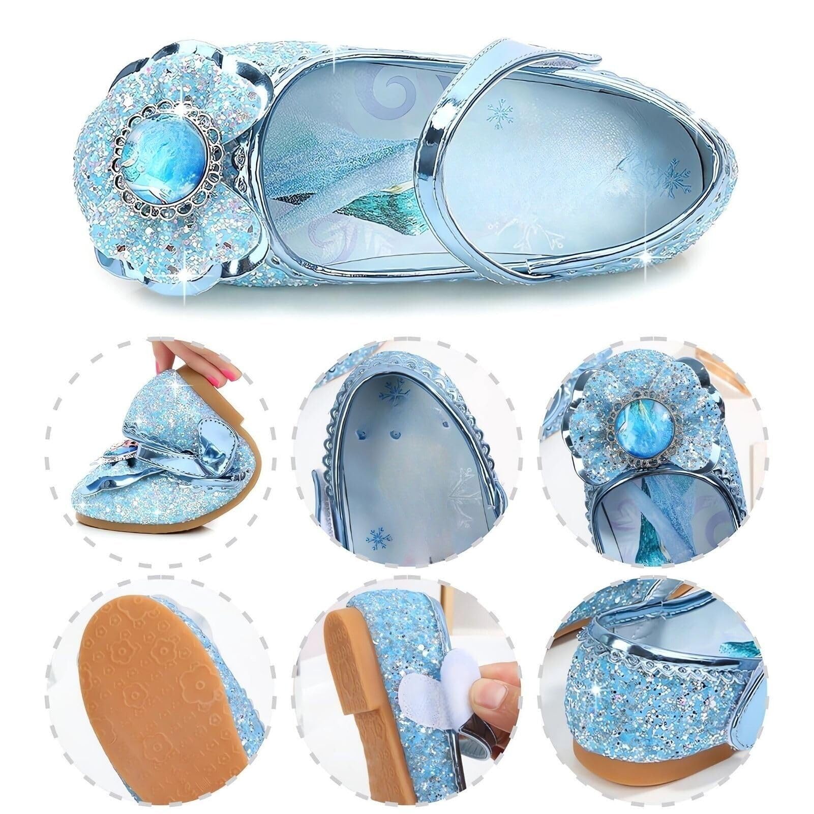 Chaussures Princesse Elsa Filles Baskets Paillettes Enfants Costume Fête Cosplay Mariage
