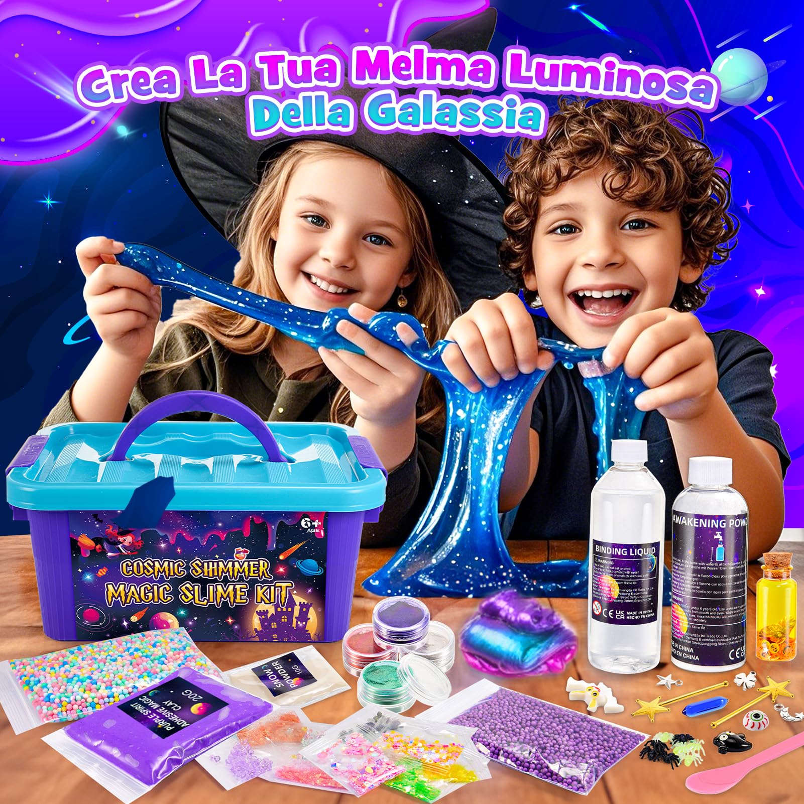 iKidiki Slime per Bambini 6 7 8 9 10 11 12 Anni, Giochi Bambina 6-12 Anni Femmina Galaxy Slime Fluffy Regalo Bimba 6-12 Anni Slime Kit Lavoretti Creativi per Bambini Pozioni Magiche Bambina Giocattoli