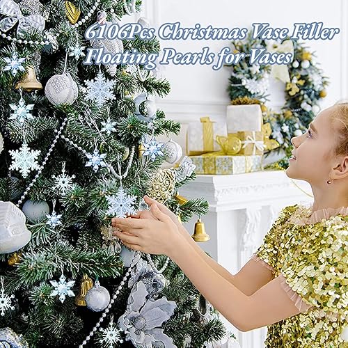 Miniatura 4 de Relleno de jarrón de Navidad, 6106 cuentas flotantes y perlas de agua de caramelo para relleno de jarrón, centro de mesa de perlas para decoración