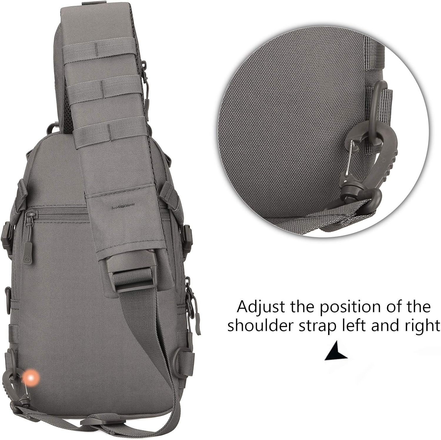 Protector Plus Tactical Sling Bag Military MOLLE Crossbody Packs Chest Shoulder Backpack (Patch Included) - Image 2