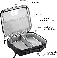 Vista 5 de uninni Lonchera aislada para niños a partir de 3 años con almacenamiento resistente a fugas, bolsillo de malla, divisor extraíble para aperitivos