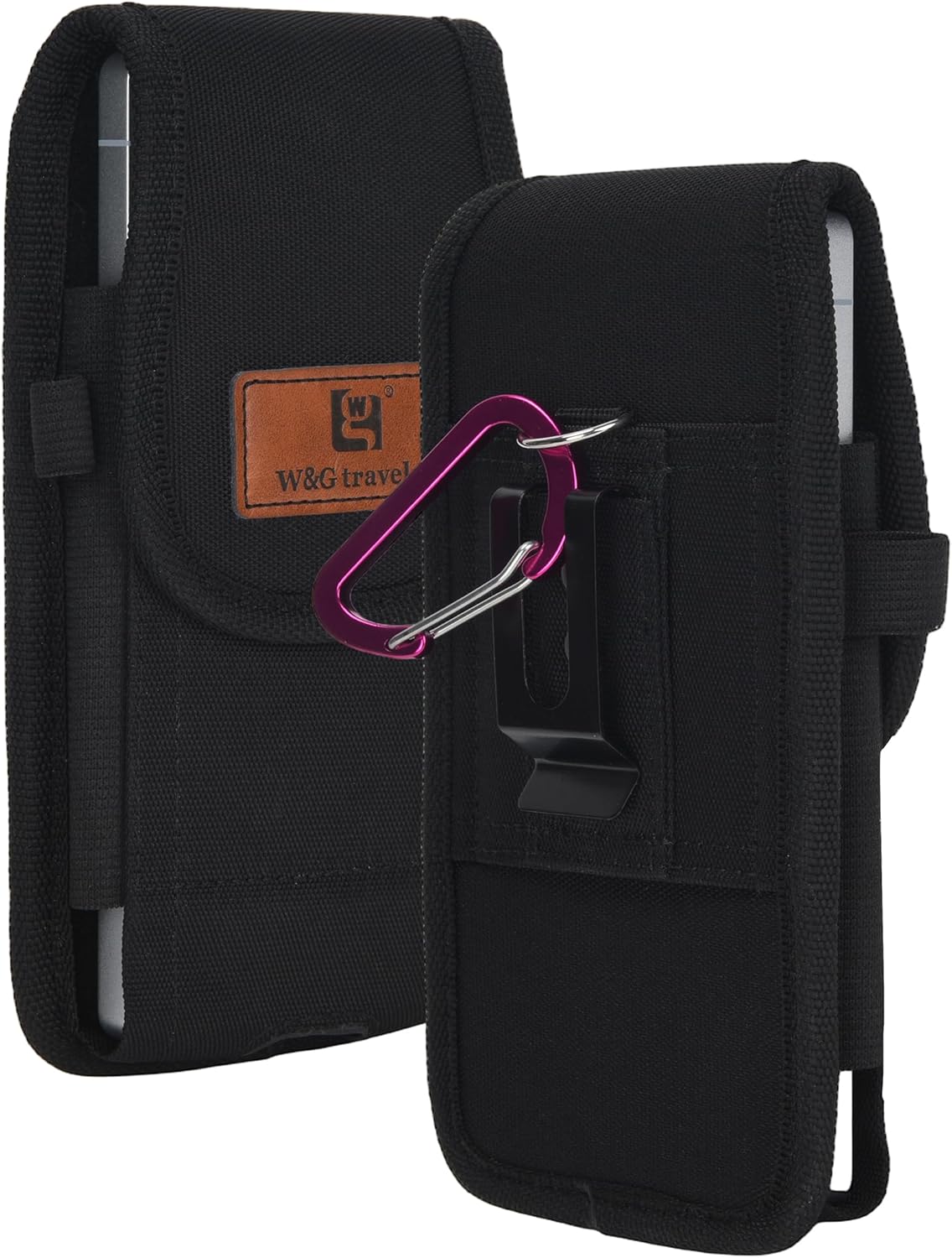 W&G Traveler Rugged Phone Holster w/Belt Clip & RFID Card Holder – Fits iPhone 17 Pro Max/17 Air, Galaxy S26 Ultra/S26+/S25/S25 FE/A17/A56/A55/A35/Z Fold 7, Pixel 10/9 Pro XL, XCover7 Pro