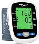 Ybor Blood Pressure Monitor for Home Use, Digital Upper Arm Blood Pressure Machine with 2x99 Memory Large Backlit Screen Display,Automatic Bp Machine Monitor with Large Cuff 22-44cm-White