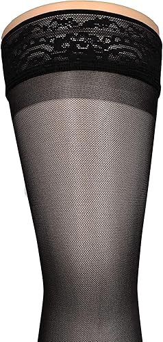 Miniatura 29 de Truform Medias de compresión transparentes, 15-20 mmHg, longitud alta hasta el muslo para mujer, 20 denier, beige, XL