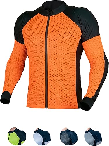 Miniatura 8 de WICKED STOCK Camiseta de malla blindada para motocicleta, nivel 2, unisex, con relleno extraíble