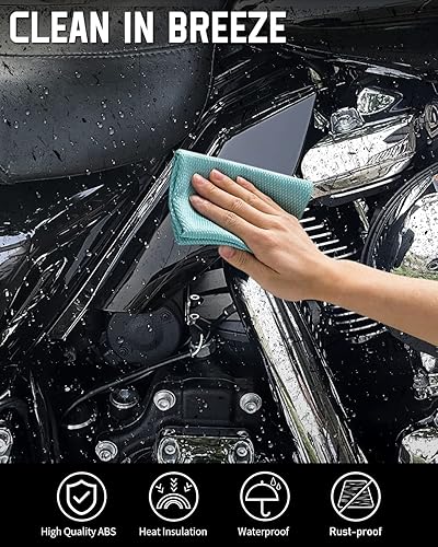 Miniatura 4 de ANONEMOTO Deflector de aire de marco medio negro brillante, deflector de escudo térmico compatible con Harley Davidson Touring 2009-2023 Road Glide