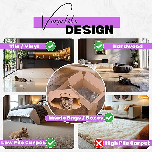 Miniatura 5 de Rolling Rover - Juguete interactivo para gatos con ruedas RGB, diseño en forma de ratón móvil automático, mariposa de plumas y accesorios de