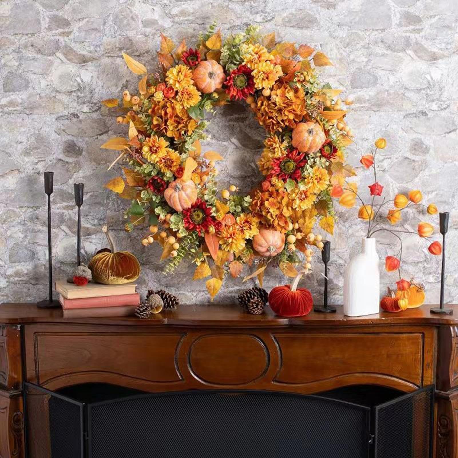 Ghirlanda Autunnale di Ornamento Realistico del Raccolto Autunnale