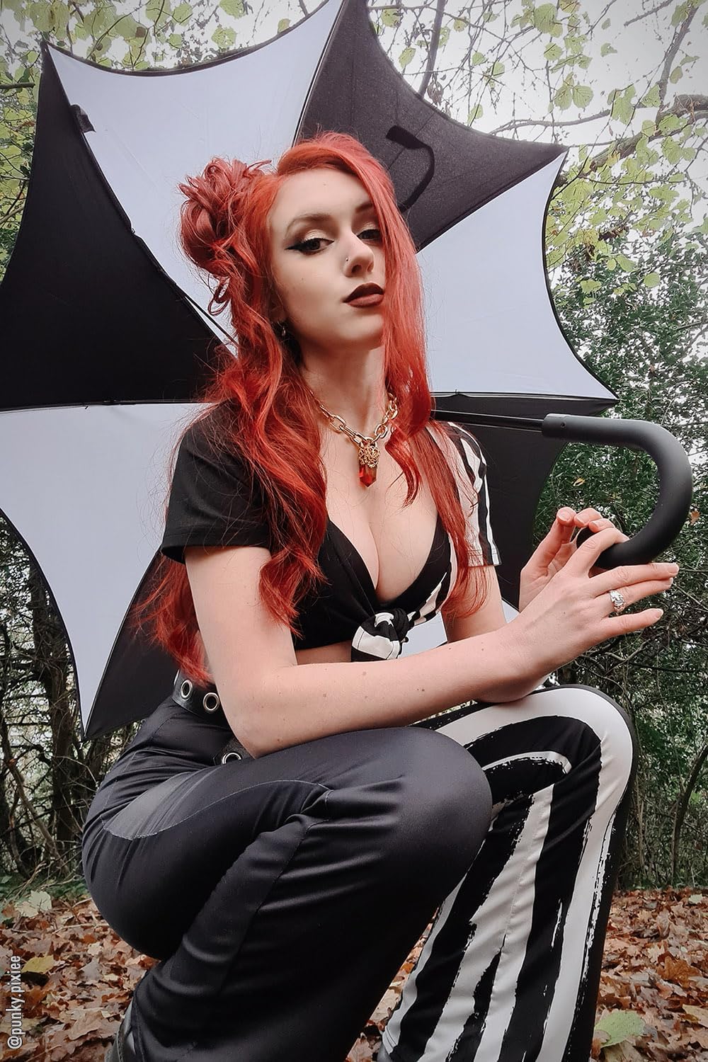 VampireFreaks Funeral Procession Umbrella Wednesday Goth Punk Emo Fancy Parasol