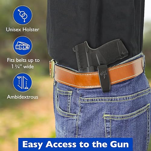 Miniatura 6 de DeSantis Funda para pistola Slim-Tuk, funda interior de la cintura, clip C 360, se adapta a Springfield Hellcat y Hellcat OSP de 3 pulgadas,