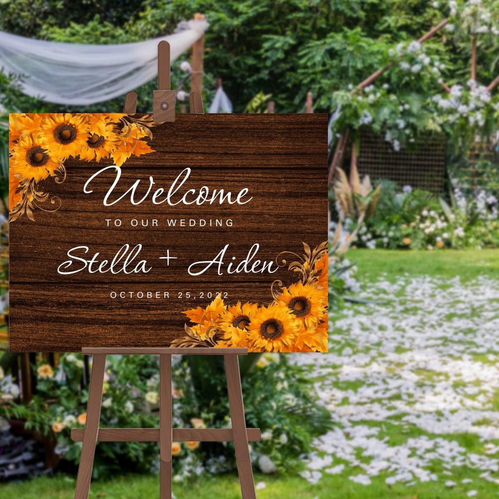Panneau de mariage en bois personnalisé pour entrée de cérémonie
