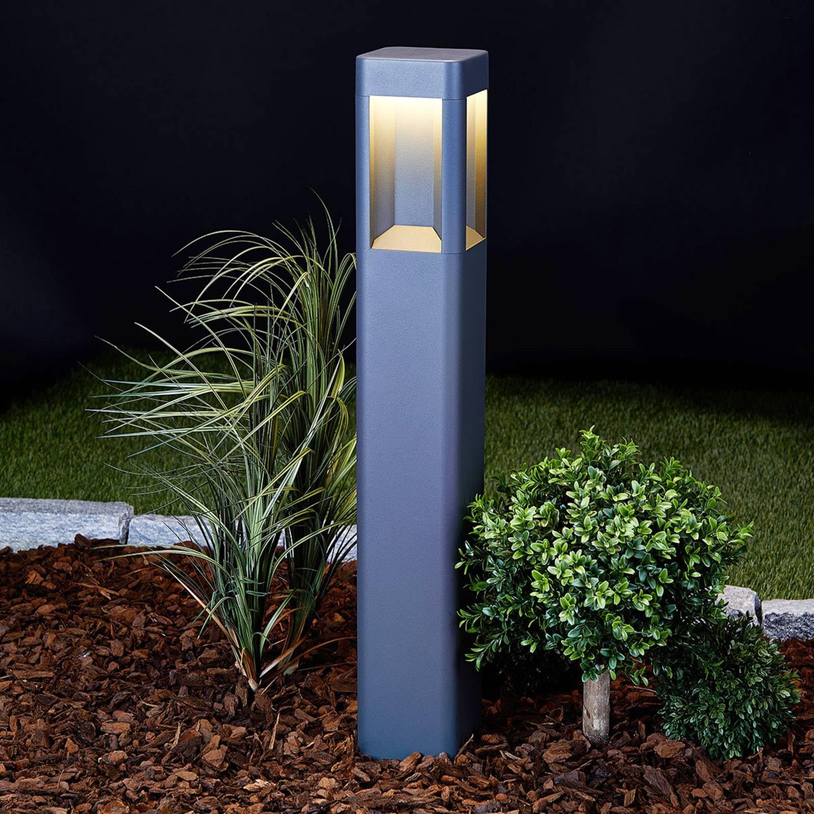 Lucande LED Wegeleuchte anthrazit 80 cm, Außenleuchte IP54 Pollerleuchte außen Gartenlampe Aussenleuchte Garten Außenstehleuchte Außenlampe