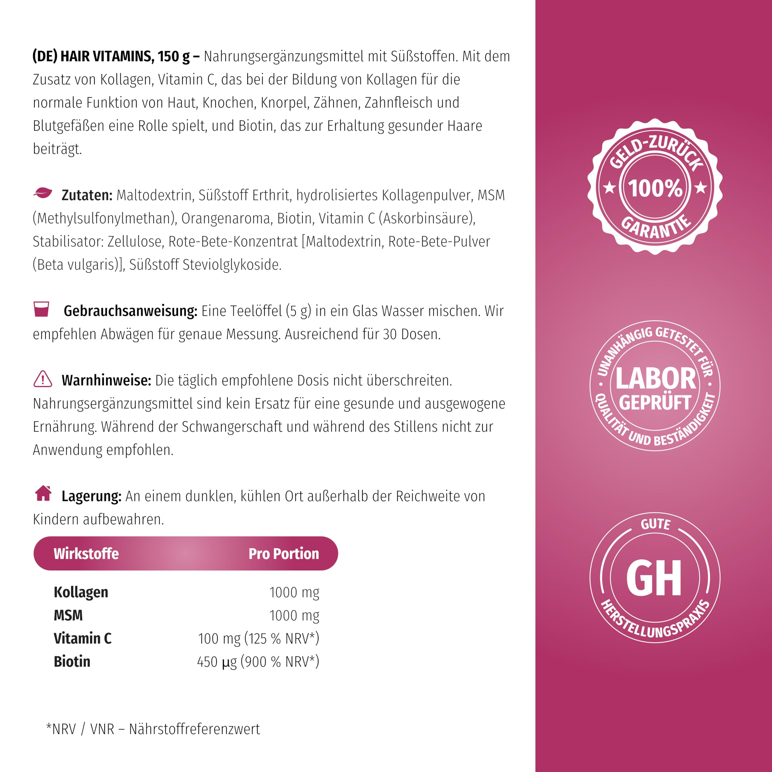 Nature's Finest by Nutrisslim Sie Glänzt Paket - Haut- & Haarpflege mit Kollagen, Biotin & Vitamin C, MSM & Ashwagandha - Für Erwachsene, Fördert gesunde Haut & kräftiges Haar, Sofortige Wirkung