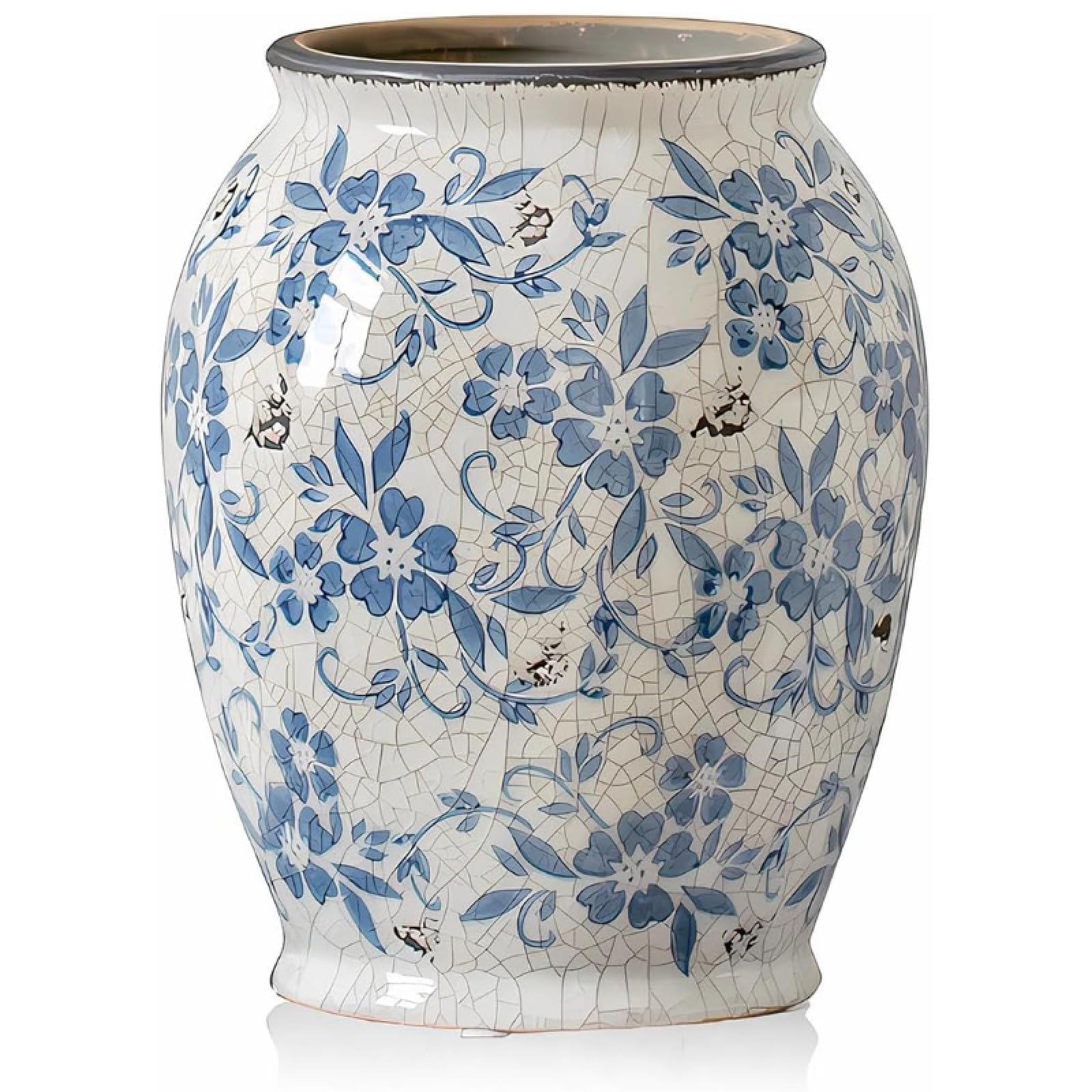 Yedaoiu H Vintage Blue White Porcelain Vase – Chinoiserie Ceramic Ginger Jar For Ome Decor