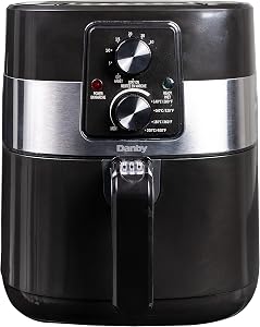 Danby DBAF03224BD11 3.2 qt./3.5 L Air Fryer in Black with Timer, Adjustable Temperature, and Removeable Basket