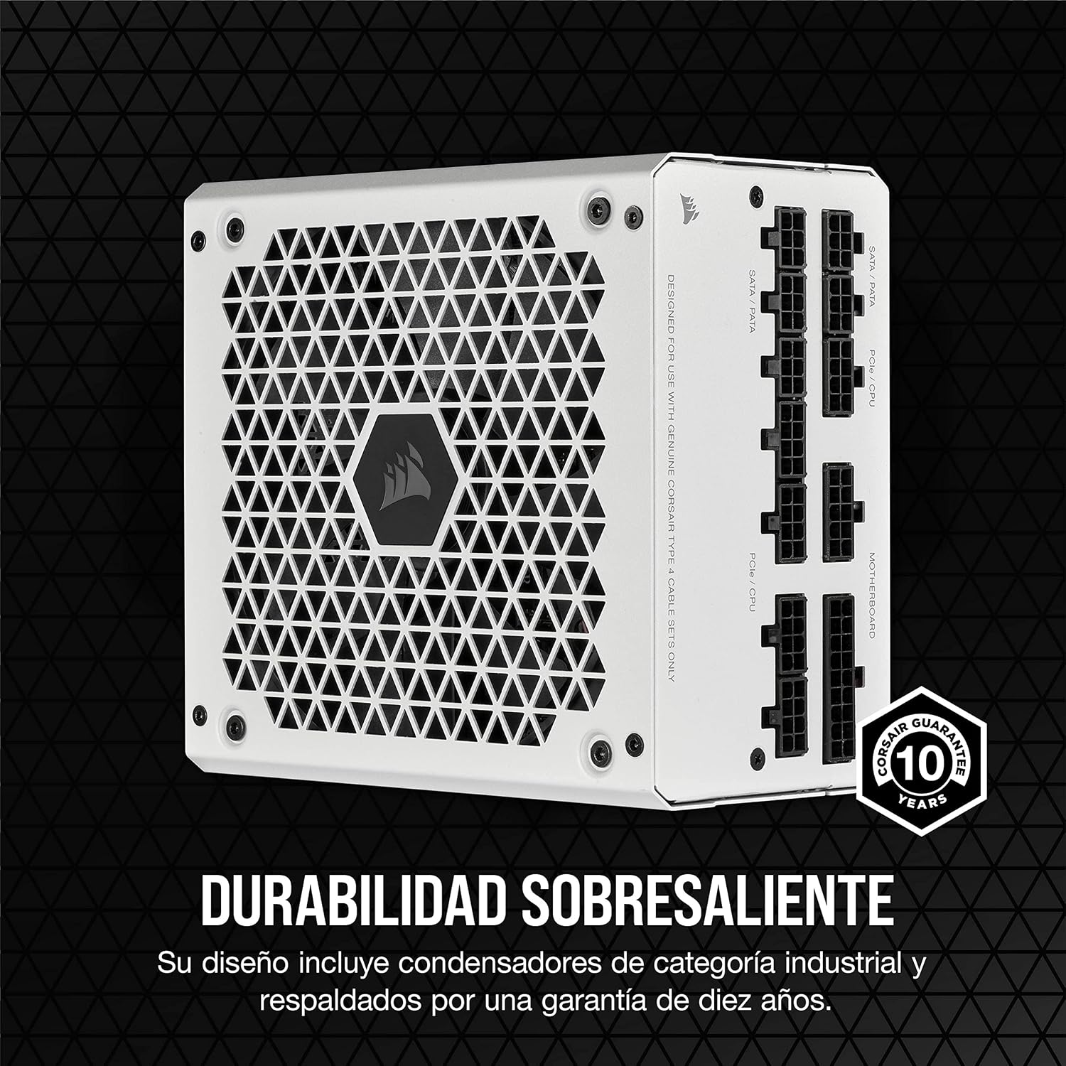 Corsair RM850 2021, 850 Watts 80 Plus Gold Fuente de Alimentación ATX Totalmente Modular, Conectores Triples EPS12V, Poco Ruido, Modo de Zero RPM, Condensadores de 105 °C, Blanco 5