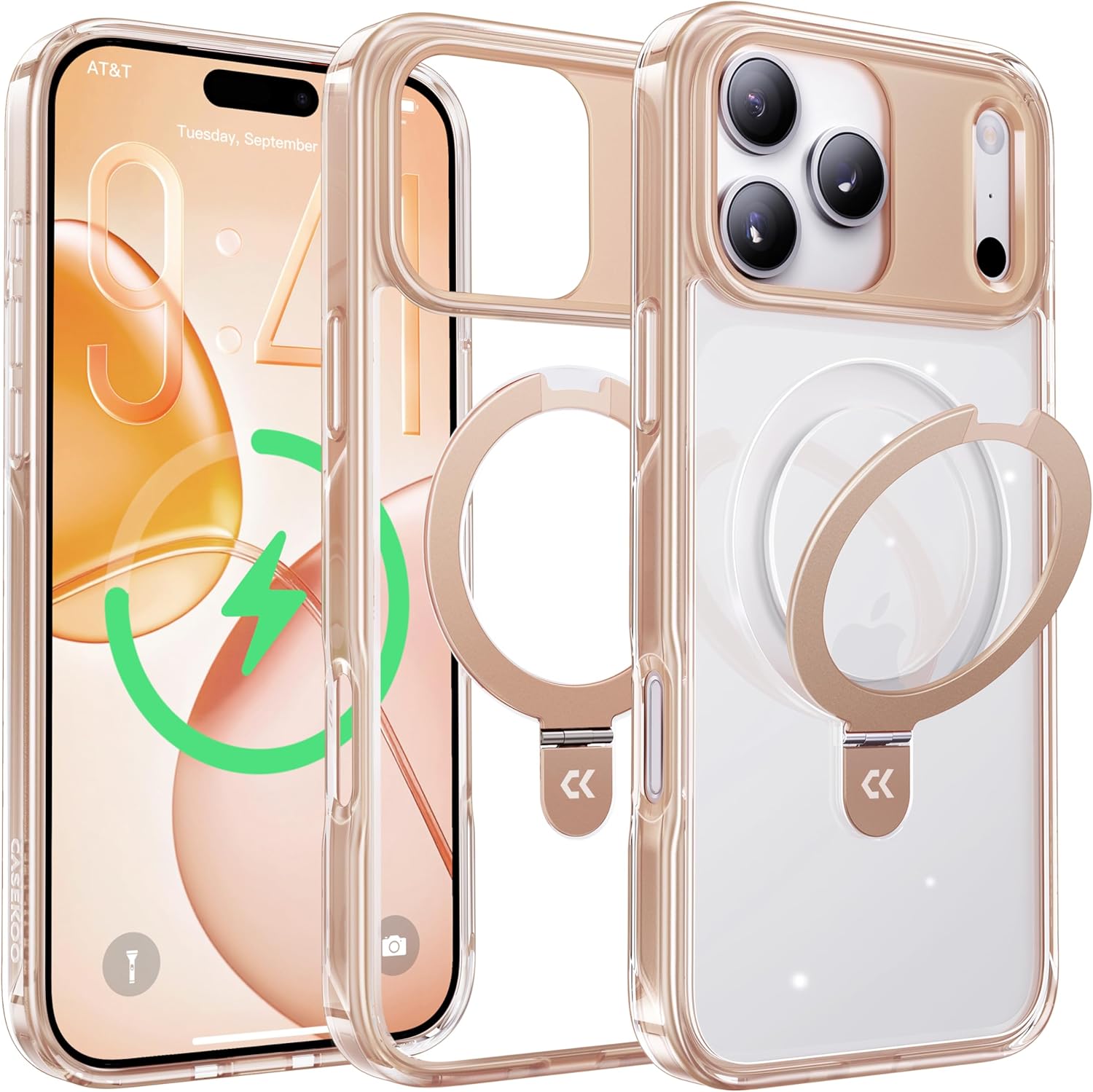 CASEKOO Champagne Gold iPhone 17 Pro Case with MagSafe