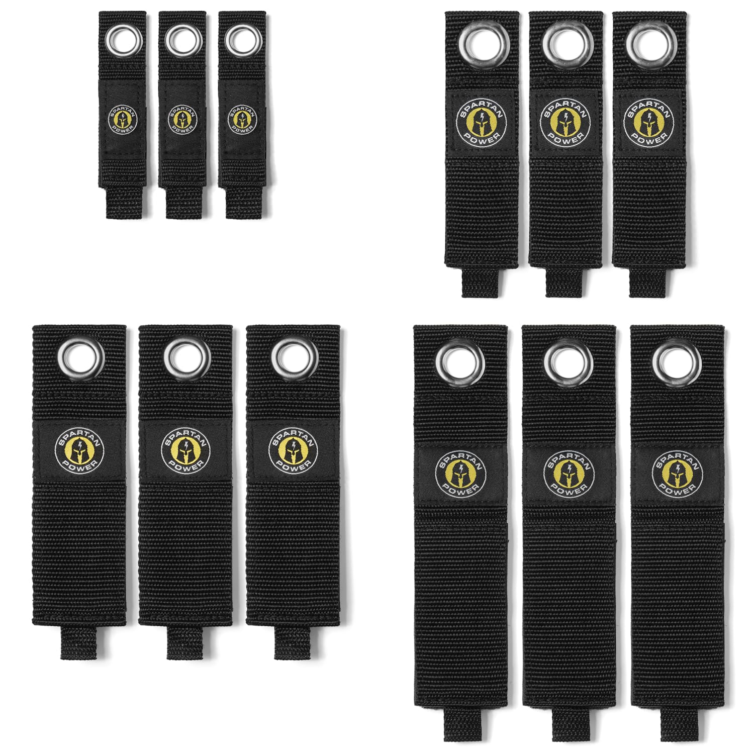 Spartan PowerHeavy Duty Storage Straps Assorted 12 Pack, Various Sizes for Garage Organization and Cable or Hose Storage