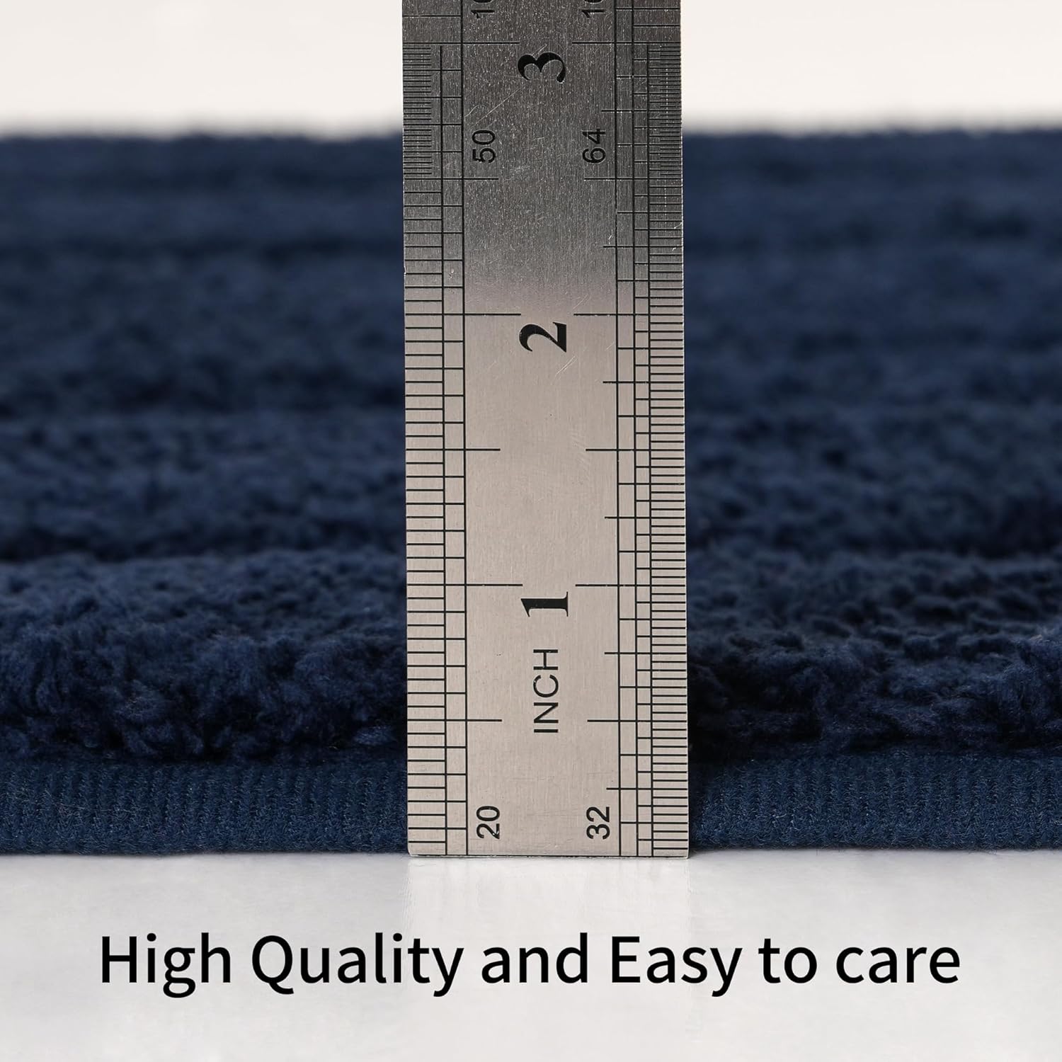 Bathroom Rugs Sets 3 Piece, with 20" x 28" U-Shaped Toilet Rug, Ultra Absorbent and Super Soft Touch, Non-Slip, Microfiber Plush,Rectangular Pattern, Quick Dry Bath Mats for Bathroom, Tub, Bedroom