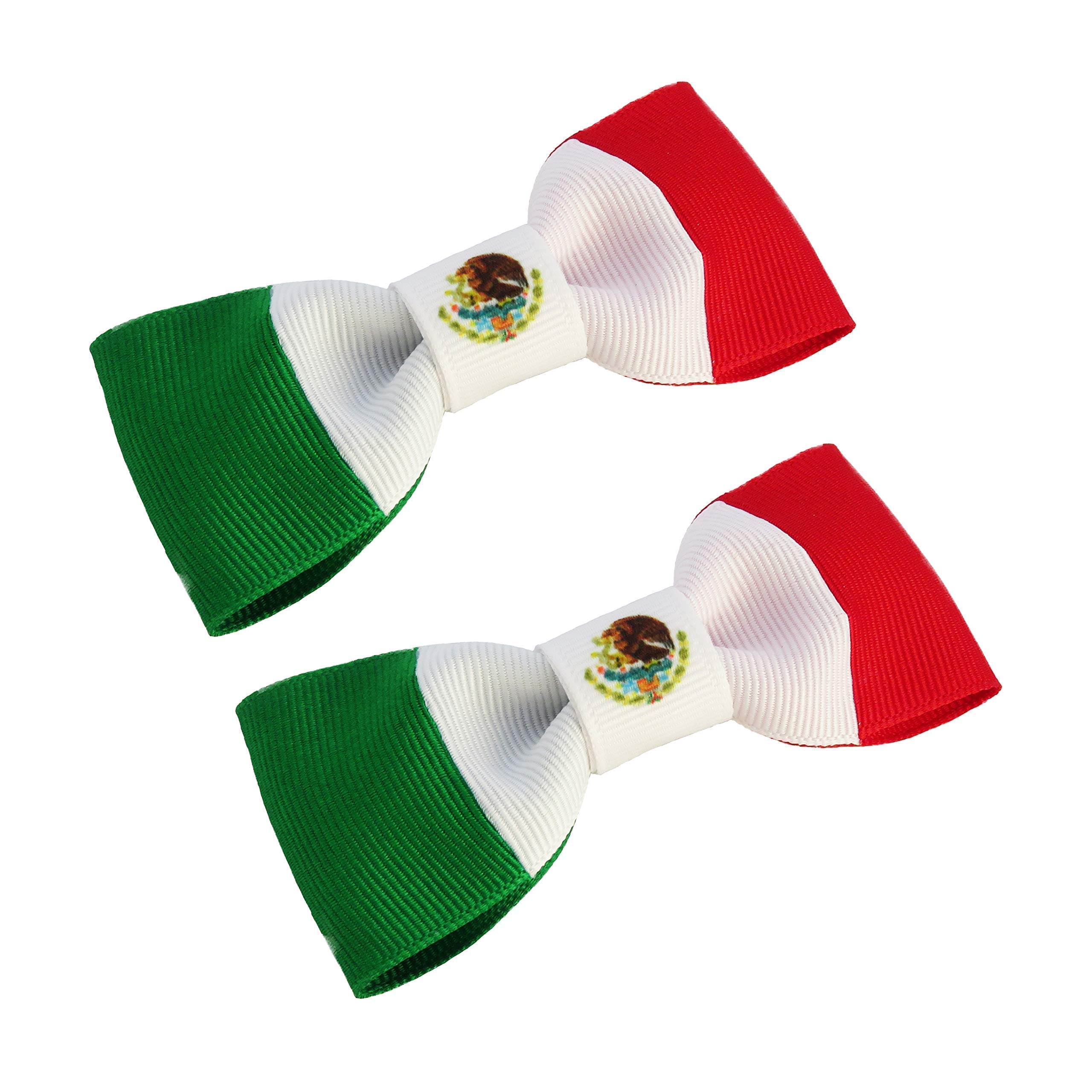 Amazon.com: Mexico Flag Hair Bow Girls Women Hair  display picture 1