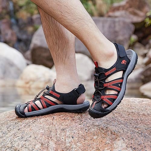Miniatura 6 de CAMELSPORTS Sandalias de senderismo para hombre, puntera cerrada, sandalias de playa al aire libre, impermeables, deportivas para pescador, zapatos