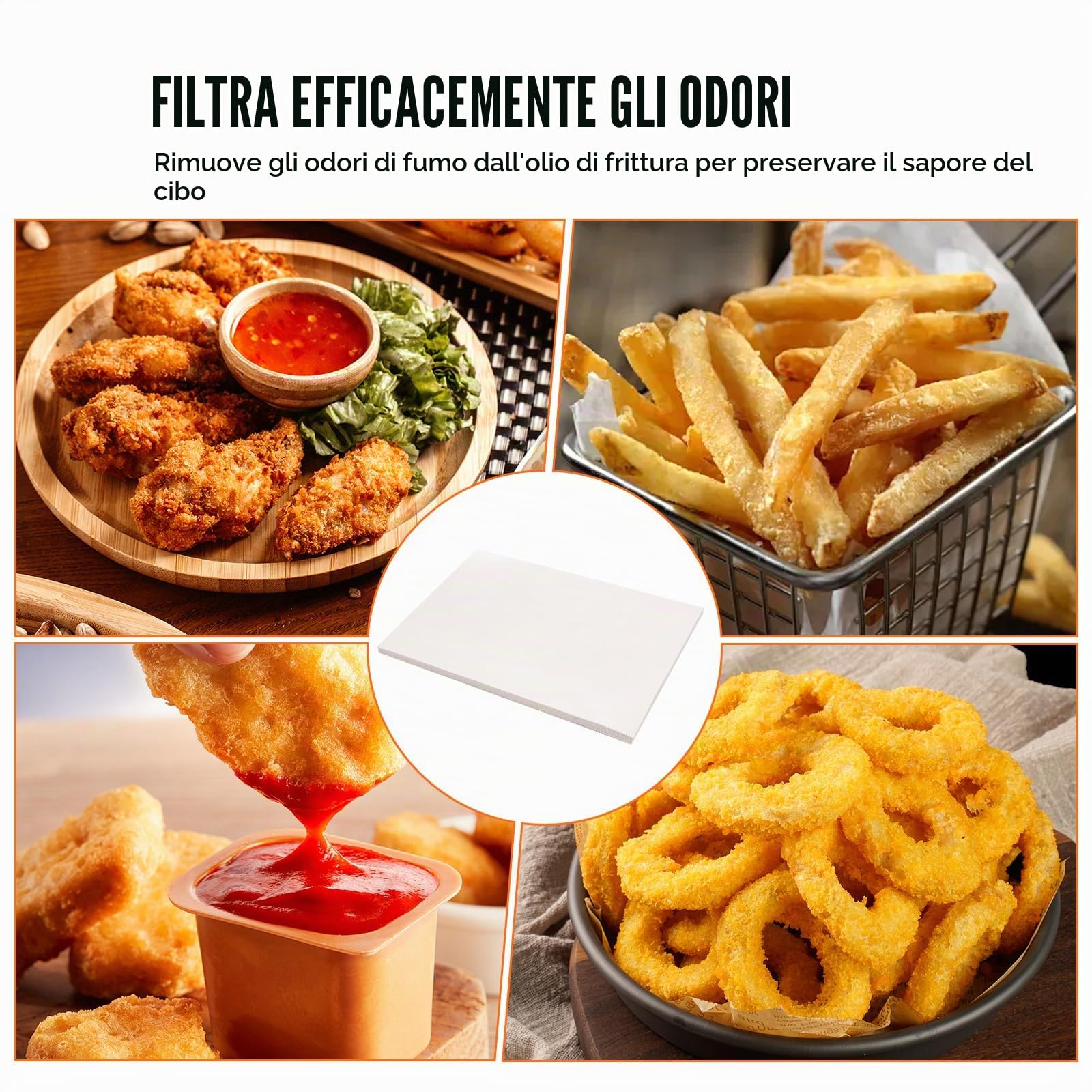 VEVOR Carta da Filtro per Friggitrice, 100 Fogli, 25,7" x 16,9", Fogli Filtranti di Ricambio per Friggitrice, Filtro per Macchina Filtrante per Friggitrice Commerciale 55 Litri, Ristorante, Fast Food