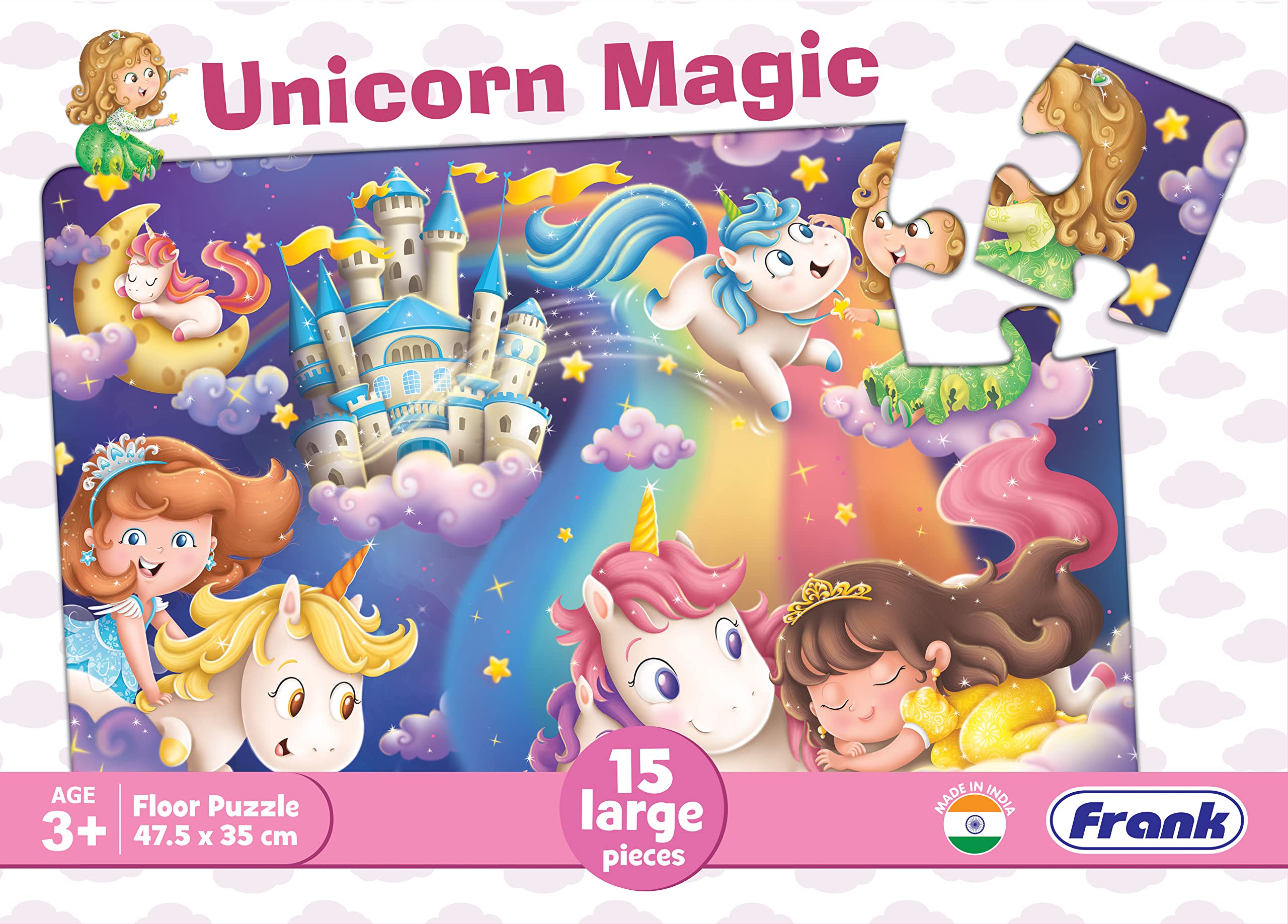 Frank Unicorn Magic Floor Jigsaw Puzzle for Kids | Fun & Challenging Educational Toys | Brain Booster Puzzle Games for Focus | Puzzles for Kids for Age 3, 4, 5, 6, 7 | Gifts for Girls & Boys- 15 Pcs-image-35