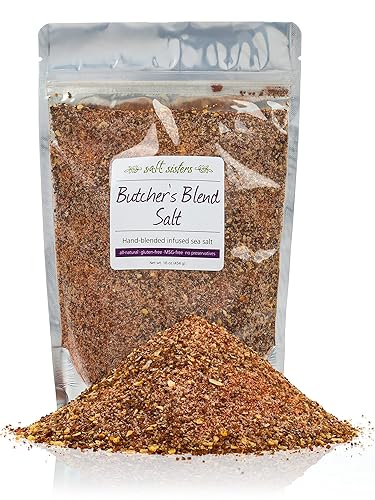 s.a.l.t. sisters Butcher's Blend - Sal marina, especias únicas para barbacoa + mezcla de sal alternativa a la sal de mesa, condimento para verduras