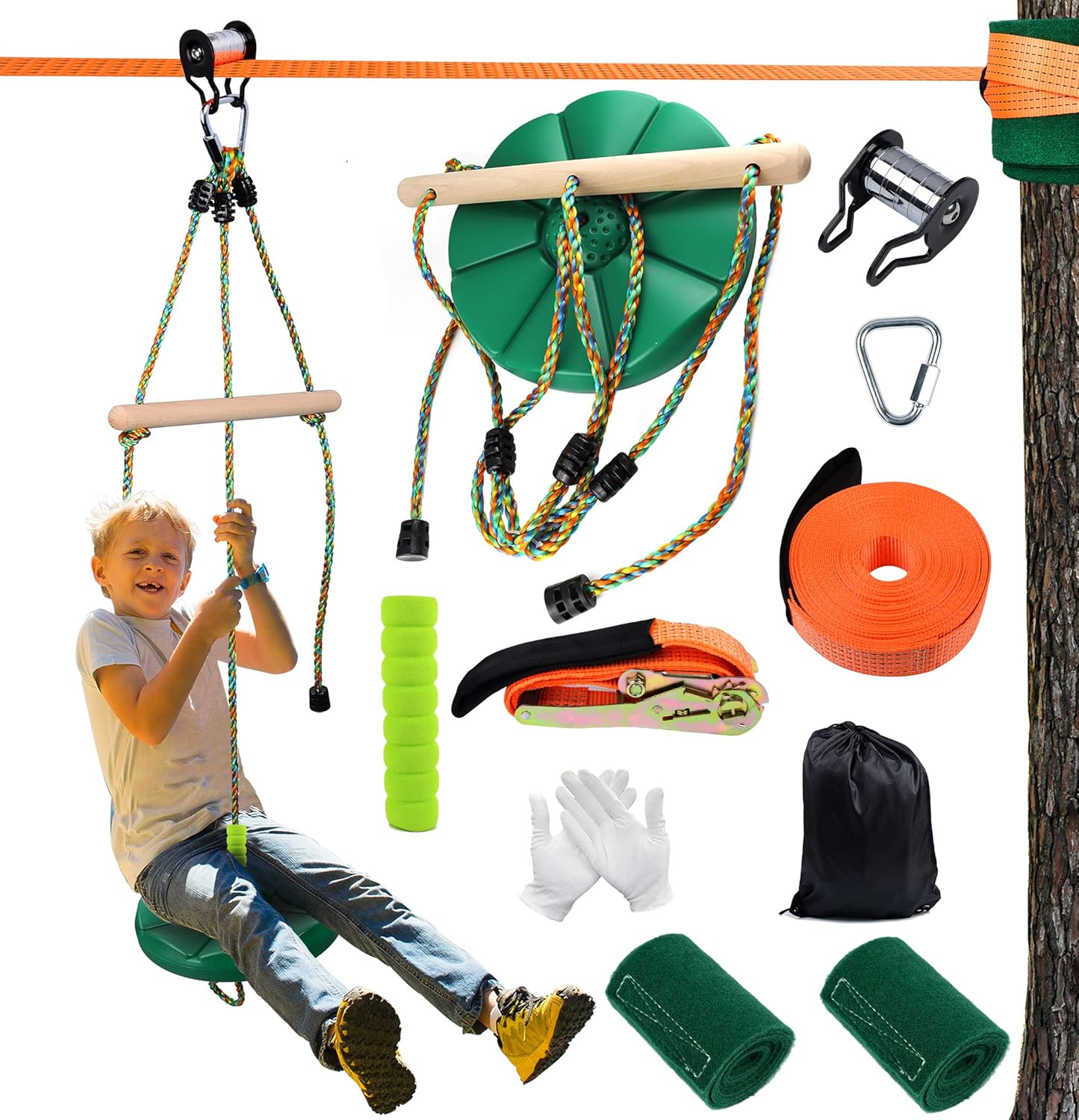 Buy FAETKLC Zipline Kits for Backyard Zip Line for Kids and Adults 52FT