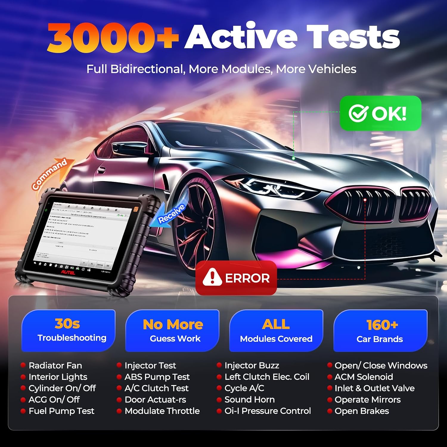 Autel Scanner MaxiCOM MK906S PRO 2-TS: 2026 Up of MaxiSYS MS906 PRO2-TS/ MS906 MAX/ MS906PRO TS, Coding Same as Elite II PRO, Top TPMS Programming Tool, 40+ Services 3000+ Active Tests CAN FD DOIP