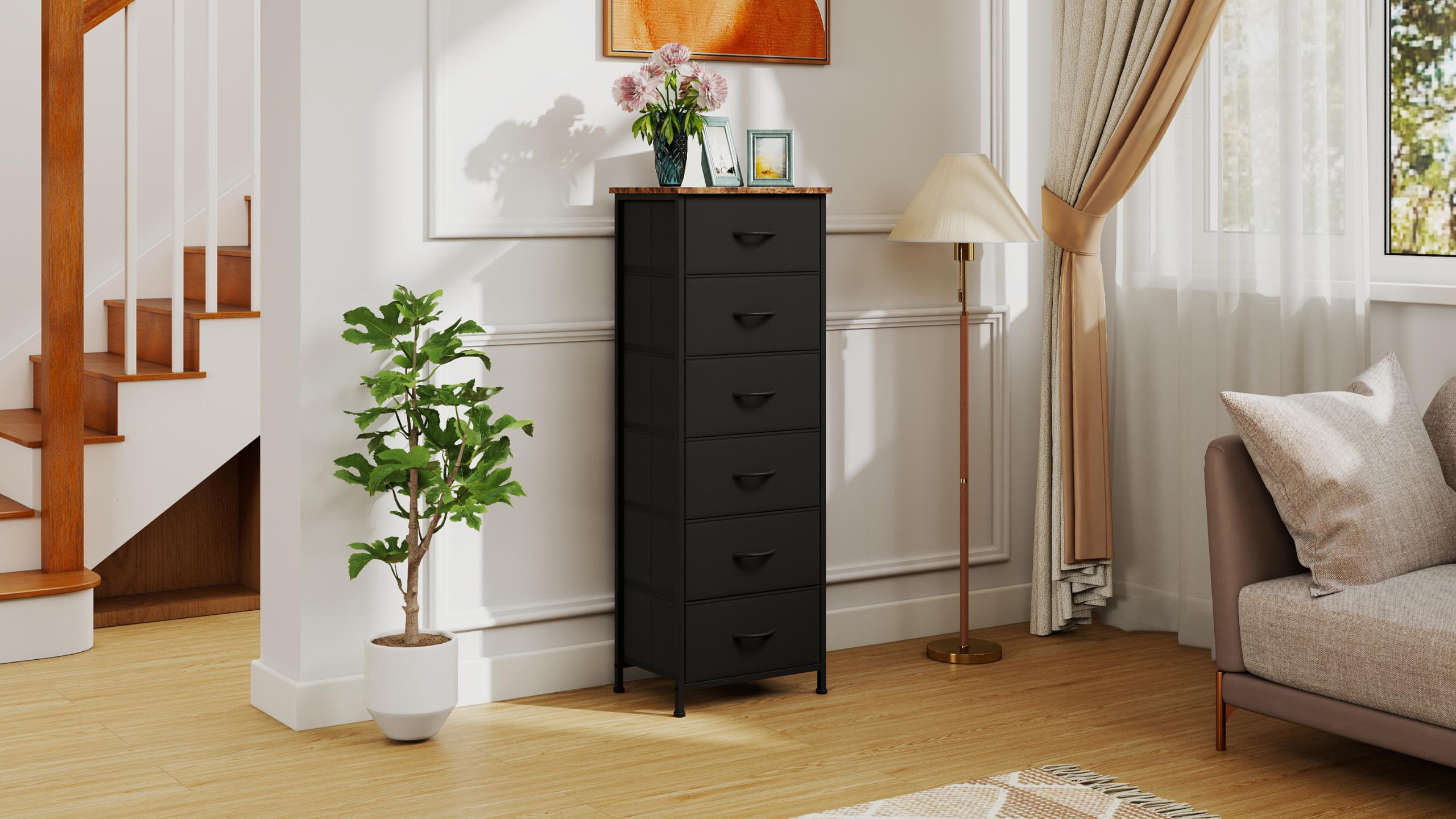 tall skinny black dresser Amazon.com: Fixwal Black Tall Skinny Dresser for Bedroom, Narrow Storage  Dresser Organizer with 7 Fabric Drawers, Nightstand Furniture in Closet,  Entryway, Hallway : Home & Kitchen